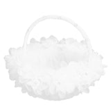 Wedding Flower Girl Basket Artificial Ostrich Feathers Lace Petal Western Wedding Flower Baskets for Wedding Party Photography Props