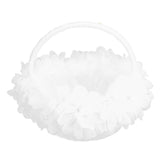 Wedding Flower Girl Basket Artificial Ostrich Feathers Lace Petal Western Wedding Flower Baskets for Wedding Party Photography Props