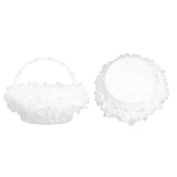 Wedding Flower Girl Basket Artificial Ostrich Feathers Lace Petal Western Wedding Flower Baskets for Wedding Party Photography Props
