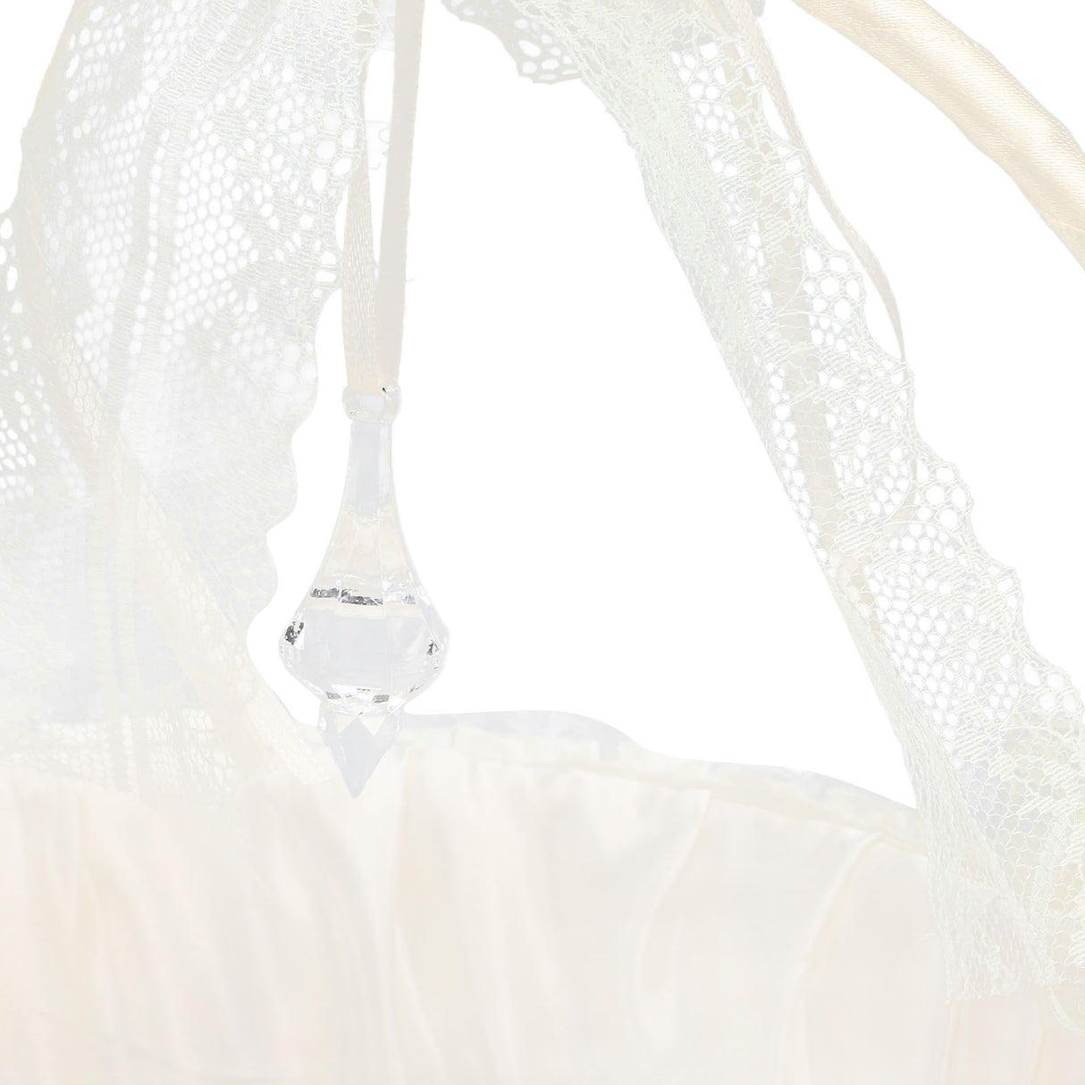 Wedding White Flower Basket Sufficient Capacity Lace Edge Elegant Romantic Flower Basket for Wedding Photography Props