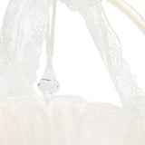 Wedding White Flower Basket Sufficient Capacity Lace Edge Elegant Romantic Flower Basket for Wedding Photography Props