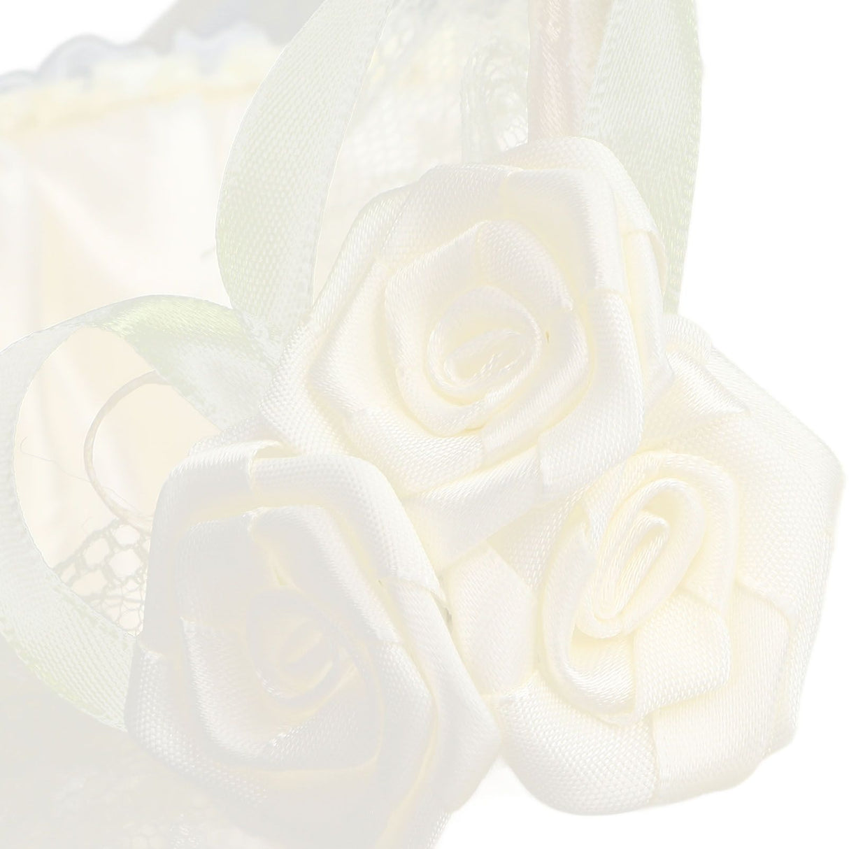 Wedding White Flower Basket Sufficient Capacity Lace Edge Elegant Romantic Flower Basket for Wedding Photography Props
