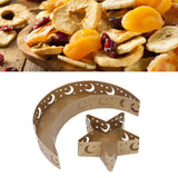 2pcs Ramadan Dessert Tray Moon Star Stainless Steel Eid Serving Tableware Decor for Islam Muslim Party