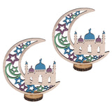 Wood Moon Ornaments Eid Mubarak Moon Decoration Enhances Festival Ambient for Home Restaurant CafeJM00454
