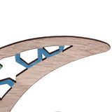 Wood Moon Ornaments Eid Mubarak Moon Decoration Enhances Festival Ambient for Home Restaurant CafeJM00444 - Extra Image