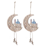 2pcs Moon Eid Hanging Decoration Eid Al‑Fitr Ornaments Decorations Pendant Crafts for Home JM00467