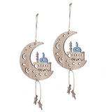 2pcs Moon Eid Hanging Decoration Eid Al‑Fitr Ornaments Decorations Pendant Crafts for Home JM00467