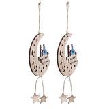 2pcs Moon Eid Hanging Decoration Eid Al‑Fitr Ornaments Decorations Pendant Crafts for Home JM00467