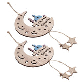 2pcs Moon Eid Hanging Decoration Eid Al‑Fitr Ornaments Decorations Pendant Crafts for Home JM00467