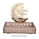 Food Tray Boxwood Dessert Holding Plate Party Serving Tableware with Eid Decoration for Dining Table