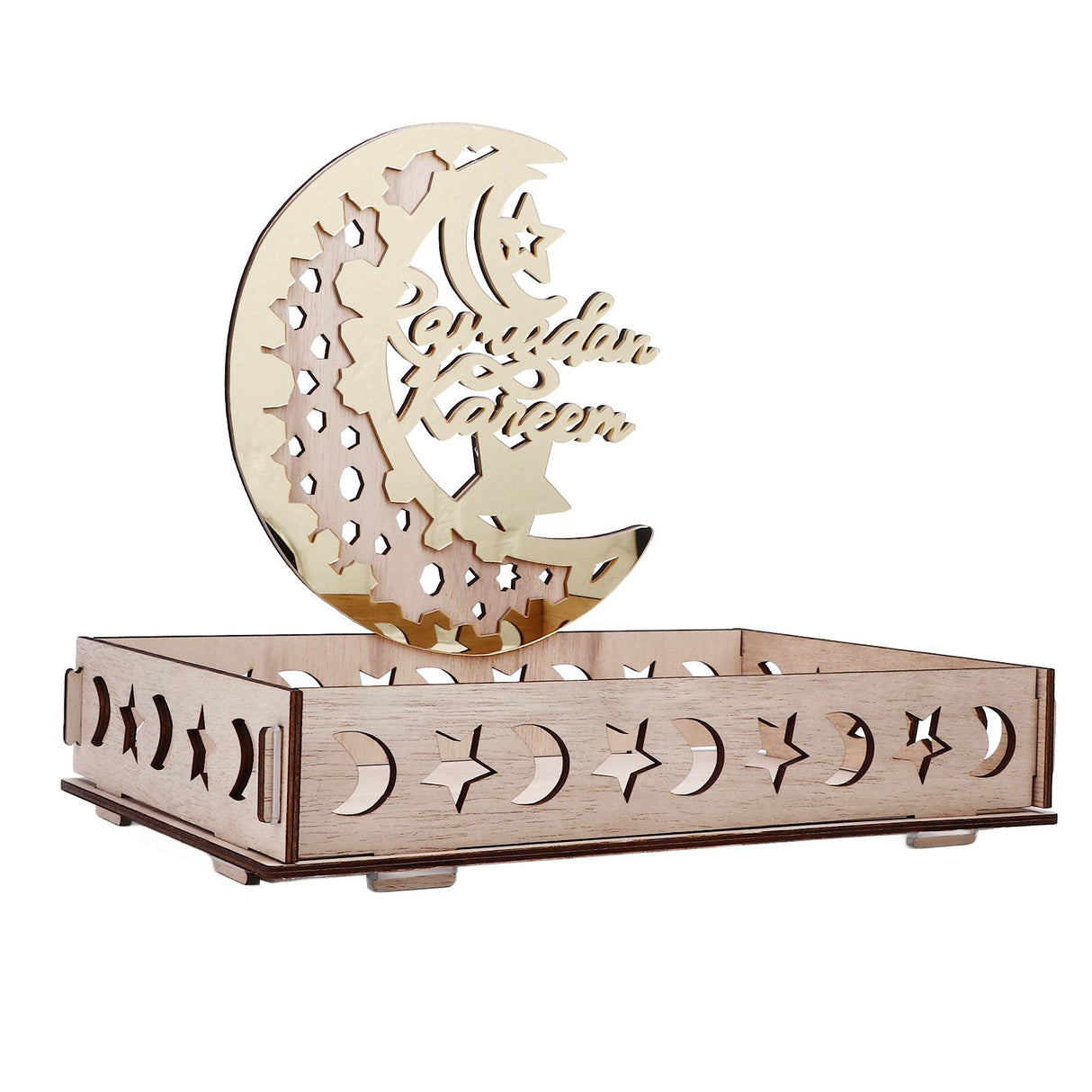 Food Tray Boxwood Dessert Holding Plate Party Serving Tableware with Eid Decoration for Dining Table