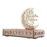 Food Tray Boxwood Dessert Holding Plate Party Serving Tableware with Eid Decoration for Dining Table - Rear View
