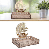 Food Tray Boxwood Dessert Holding Plate Party Serving Tableware with Eid Decoration for Dining Table