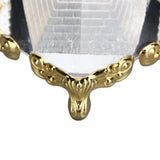 4cm Pyramid Prism Meditation Crystal Carved Pyramid Ornament with Gold Stand for Home Office Art Decor
