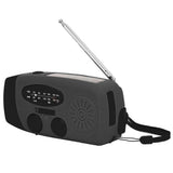 Hand Crank Solar Radio with LED Flashlight Portable FM AM WB USB Radio for Emergency Disaster PreventionBlack Japanese - Front View