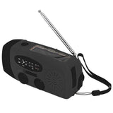 Hand Crank Solar Radio with LED Flashlight Portable FM AM WB USB Radio for Emergency Disaster PreventionBlack Japanese