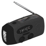 Hand Crank Solar Radio with LED Flashlight Portable FM AM WB USB Radio for Emergency Disaster PreventionBlack Japanese