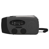 Hand Crank Solar Radio with LED Flashlight Portable FM AM WB USB Radio for Emergency Disaster PreventionBlack Japanese - Low Angle