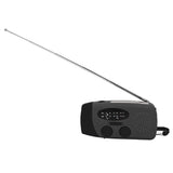 Hand Crank Solar Radio with LED Flashlight Portable FM AM WB USB Radio for Emergency Disaster PreventionBlack Japanese