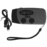 Hand Crank Solar Radio with LED Flashlight Portable FM AM WB USB Radio for Emergency Disaster PreventionBlack Japanese - Extra Image