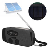 Hand Crank Solar Radio with LED Flashlight Portable FM AM WB USB Radio for Emergency Disaster PreventionBlack Japanese