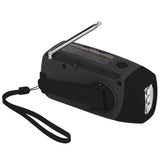Hand Crank Solar Radio with LED Flashlight Portable FM AM WB USB Radio for Emergency Disaster PreventionBlack Japanese
