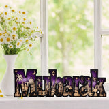 Wooden EID Letter Decoration Multilayer Carving Boxwood Wooden Eid Decorations Multilayer Carving Eid Crafts for EID Al Fitr - Extra Image