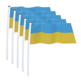 10 Set Ukraine Handheld Flags Mini Polyester Ukrainian Hand Waving Flag for Sporting Events Festive Decoration