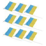10 Set Ukraine Handheld Flags Mini Polyester Ukrainian Hand Waving Flag for Sporting Events Festive Decoration