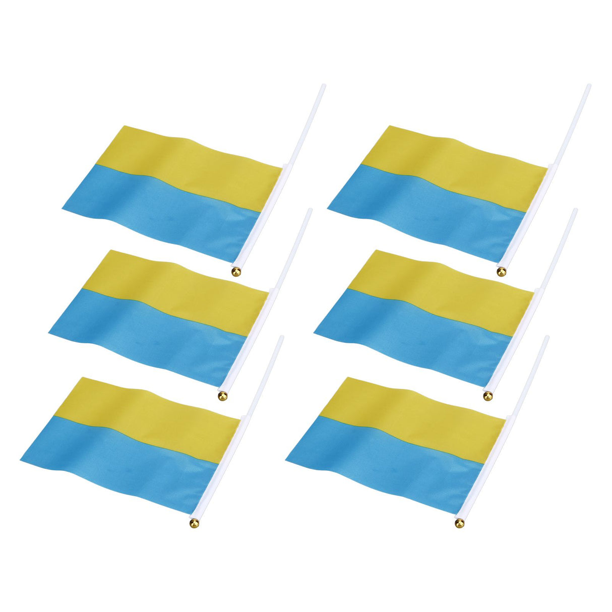 10 Set Ukraine Handheld Flags Mini Polyester Ukrainian Hand Waving Flag for Sporting Events Festive Decoration
