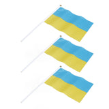 10 Set Ukraine Handheld Flags Mini Polyester Ukrainian Hand Waving Flag for Sporting Events Festive Decoration