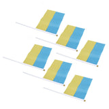 10 Set Ukraine Handheld Flags Mini Polyester Ukrainian Hand Waving Flag for Sporting Events Festive Decoration
