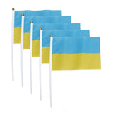 10 Set Ukraine Handheld Flags Mini Polyester Ukrainian Hand Waving Flag for Sporting Events Festive Decoration