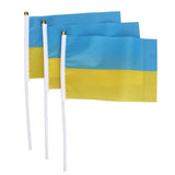 10 Set Ukraine Handheld Flags Mini Polyester Ukrainian Hand Waving Flag for Sporting Events Festive Decoration