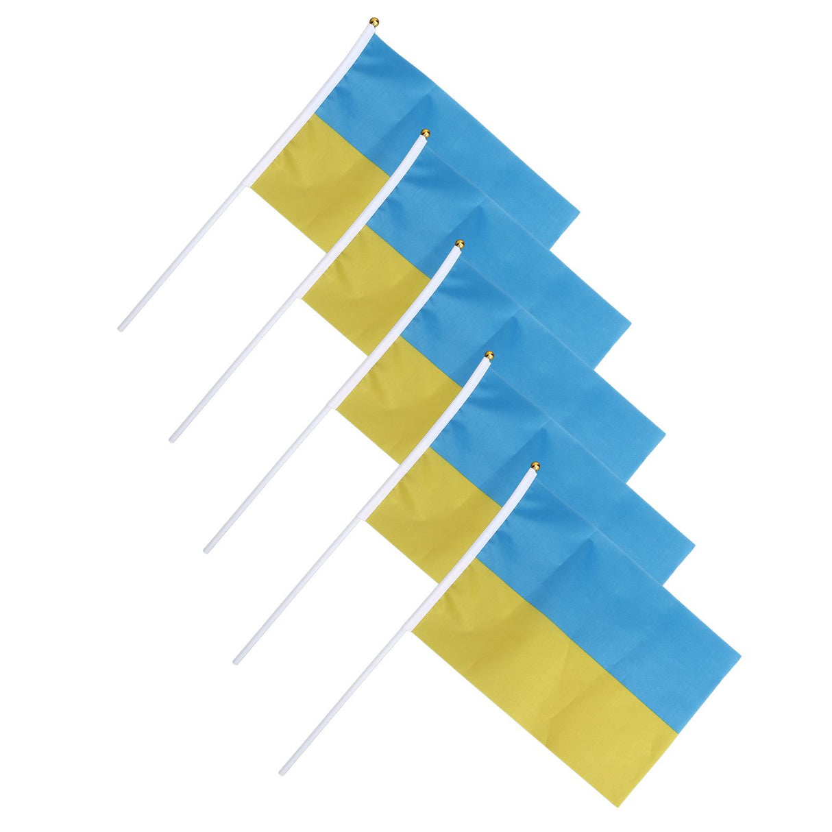 10 Sets Ukraine Handheld Flags Polyester Fade Resistant Mini Lightweight Ukraine Handheld Stick Flag 11.0-11.8x7.9in