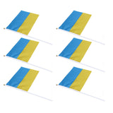 10 Sets Ukraine Handheld Flags Polyester Fade Resistant Mini Lightweight Ukraine Handheld Stick Flag 11.0-11.8x7.9in - Extra Image