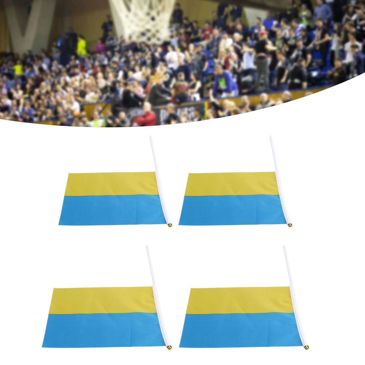 10 Sets Ukraine Handheld Flags Polyester Fade Resistant Mini Lightweight Ukraine Handheld Stick Flag 11.0-11.8x7.9in
