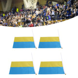 10 Sets Ukraine Handheld Flags Polyester Fade Resistant Mini Lightweight Ukraine Handheld Stick Flag 11.0-11.8x7.9in - Extra Image