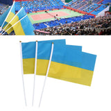 10 Sets Ukraine Handheld Flags Polyester Fade Resistant Mini Lightweight Ukraine Handheld Stick Flag 11.0-11.8x7.9in - Extra Image