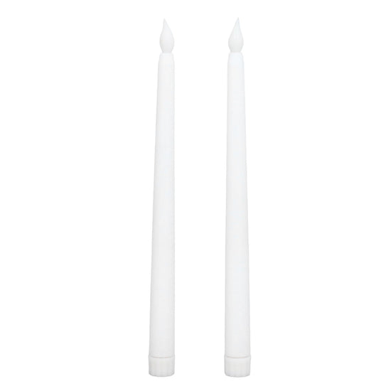 2pcs LED Taper Candles Battery Powered Flameless LED Candle Sticks for Festival Wedding Birthday Party White Shell