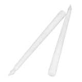 2pcs LED Taper Candles Battery Powered Flameless LED Candle Sticks for Festival Wedding Birthday Party White Shell - Front View