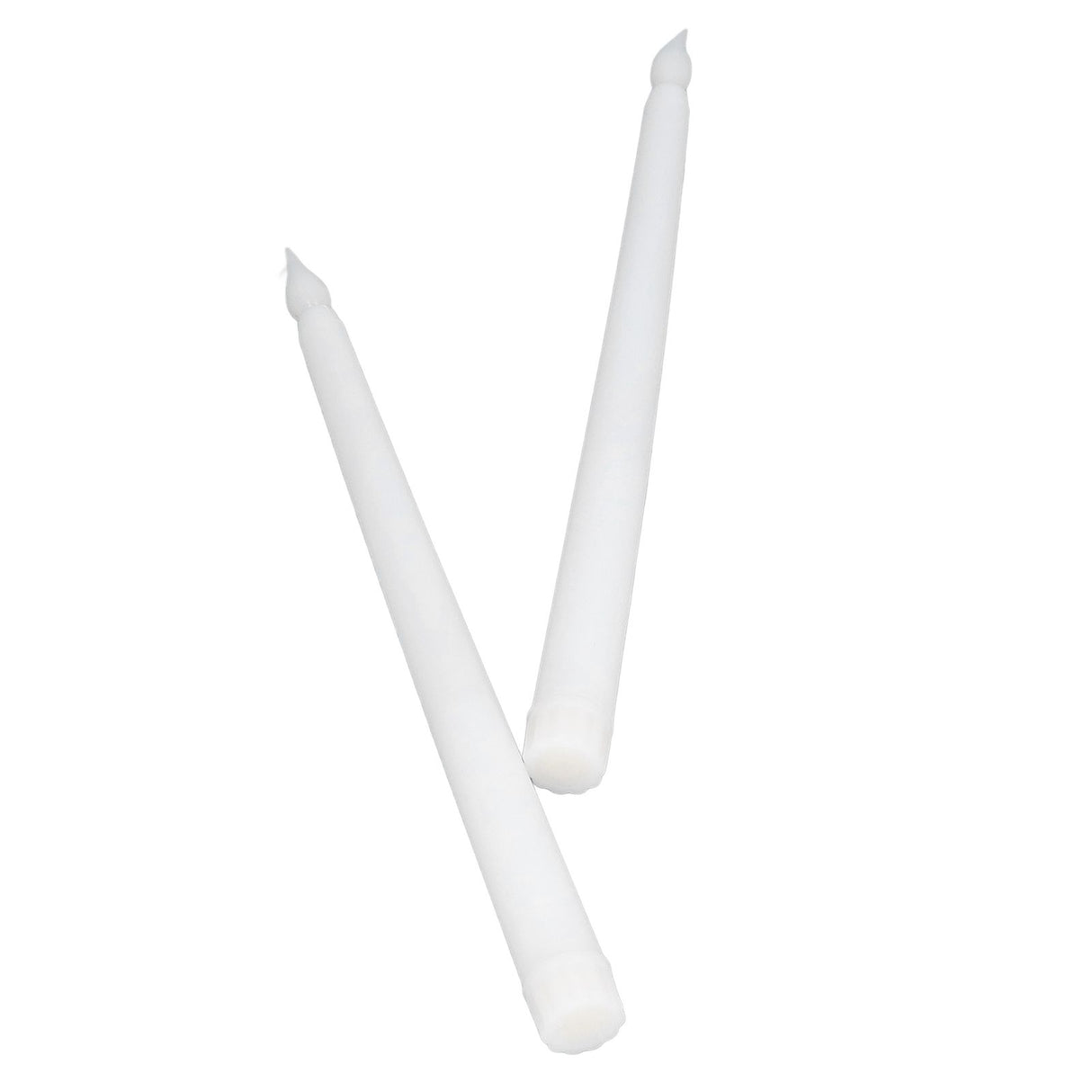 2pcs LED Taper Candles Battery Powered Flameless LED Candle Sticks for Festival Wedding Birthday Party White Shell
