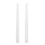 2pcs LED Taper Candles Battery Powered Flameless LED Candle Sticks for Festival Wedding Birthday Party White Shell - Rear View