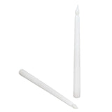 2pcs LED Taper Candles Battery Powered Flameless LED Candle Sticks for Festival Wedding Birthday Party White Shell - Low Angle