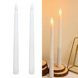 2pcs LED Taper Candles Battery Powered Flameless LED Candle Sticks for Festival Wedding Birthday Party White Shell - Extra Image