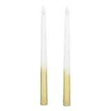 2pcs LED Taper Candles Battery Powered Flameless LED Candle Sticks for Festival Wedding Birthday Party Half Spray Gold