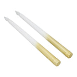 2pcs LED Taper Candles Battery Powered Flameless LED Candle Sticks for Festival Wedding Birthday Party Half Spray Gold