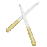 2pcs LED Taper Candles Battery Powered Flameless LED Candle Sticks for Festival Wedding Birthday Party Half Spray Gold