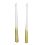 2pcs LED Taper Candles Battery Powered Flameless LED Candle Sticks for Festival Wedding Birthday Party Half Spray Gold - Rear View