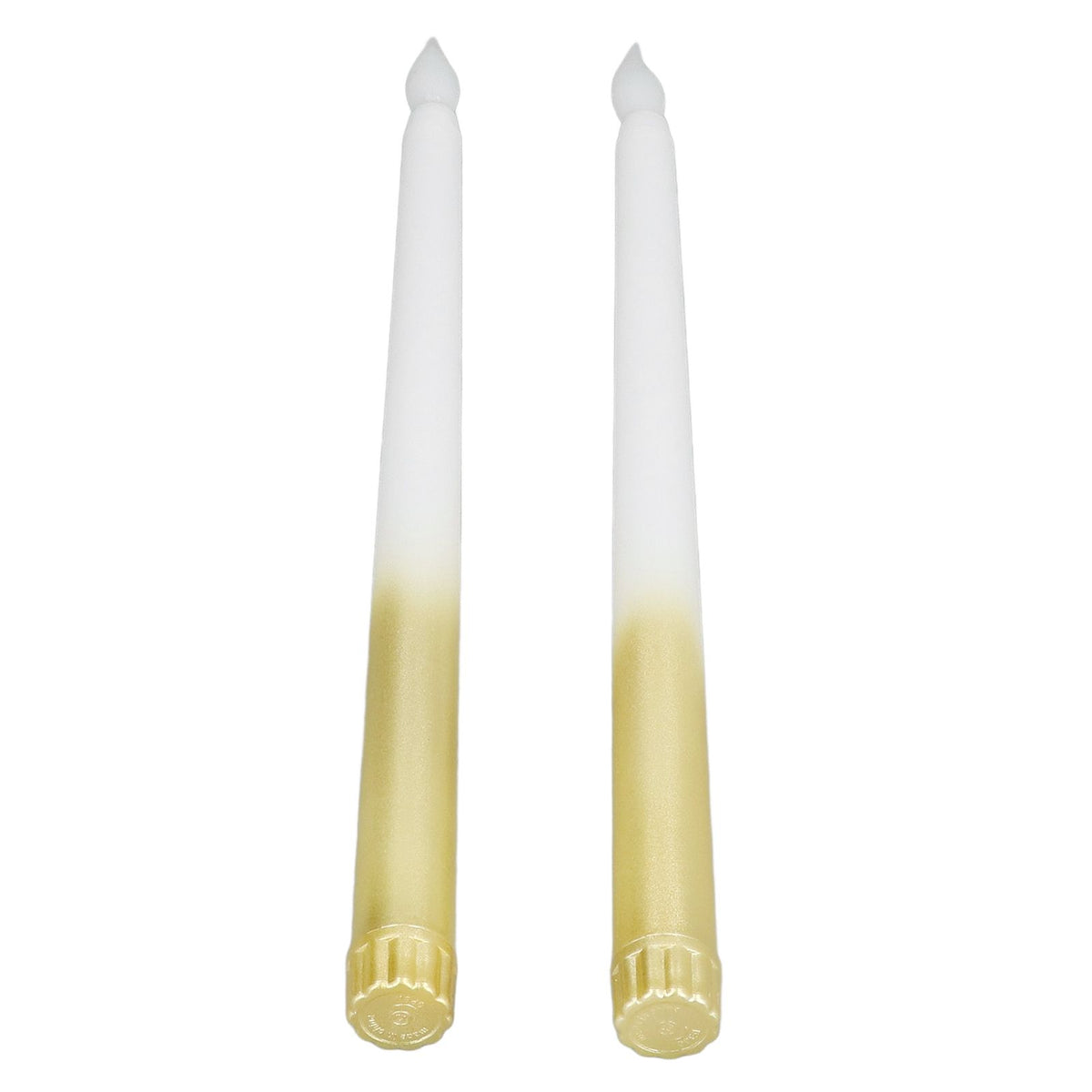2pcs LED Taper Candles Battery Powered Flameless LED Candle Sticks for Festival Wedding Birthday Party Half Spray Gold